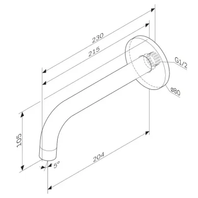 Излив для ванны AM.PMX-Joy S F85B70022 204 мм, чёрный матовый 5