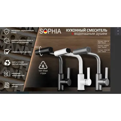 Смеситель для кухни Boch Mann Sophia GR BM10433 серый 2