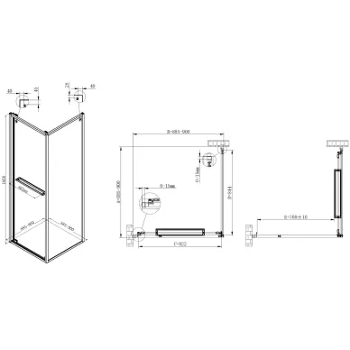Душевой уголок Vincea Tesi VSRW-7TS9090CL 90х90х195 см, профиль хром/стекло прозрачное 6