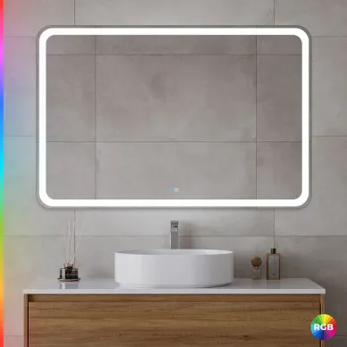 Зеркало Cezares Multicolore CZR-SPC-MC-1200-800-RGB-TCH 120x80 см, с подсветкой RGB и сенсорным выключателем, с памятью 2