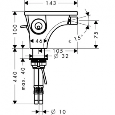 Смеситель для биде Hansgrohe Axor Massaud (18210000) 1