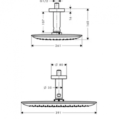Верхний душ Hansgrohe PuraVida (27390000) (400 мм) 1
