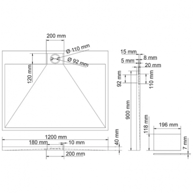 Поддон для душа Wasserkraft Alme 15T (15T07) (120x90) 1