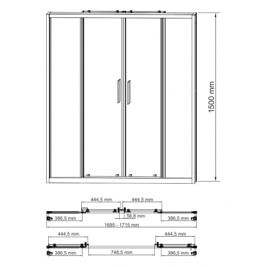 Шторка для ванной Wasserkraft Lippe 45S (45S02-170) (170x150) 7