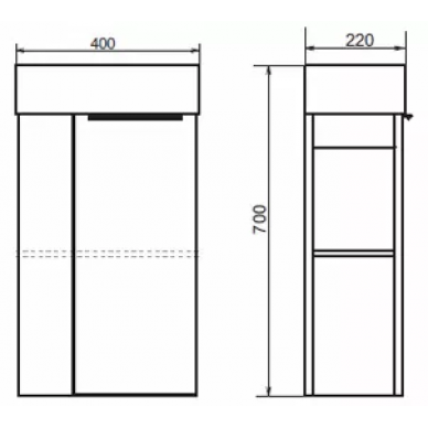 Тумба для ванной Comforty Матэ-40 (40x70x22 см), дуб дымчатый 7