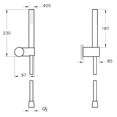 Душевая система Vitra Origin (A4926636EXP) скрытого монтажа (черный матовый) 7