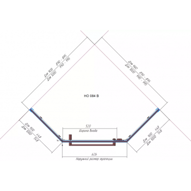 Душевой уголок RGW Hotel HO-084-G (350608400-26) 100х100х195, профиль золото/стекло сатинат 1
