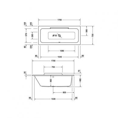 Акриловая ванна Duravit DuraStyle 170x75 SX (700296000000000) 5