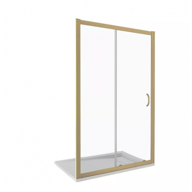Душевая дверь Good Door Jazz WTW-130-C-G (130x185) профиль золото/стекло прозрачное 1