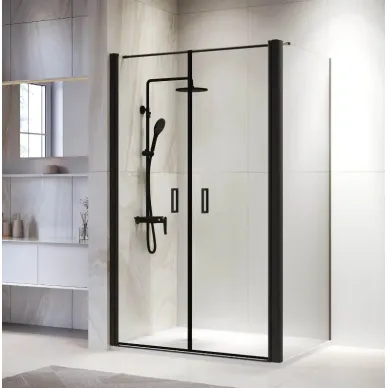 Душевой уголок RGW Passage RGW PA-144B (PA-104B+Z-050-2B+O-104B) (80x120) профиль чёрный/ стекло прозрачное 0