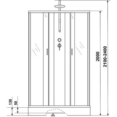 Душевая кабина Niagara Classic NG-43295-14QBKT 120x90x200, без крыши 7