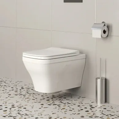 Чаша подвесного унитаза Ambassador Benefit 203T20001R-202T20001S безободковый, тонкое сиденье с микролифтом 6