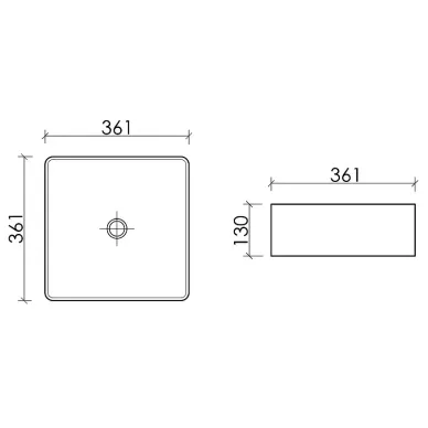 Раковина накладная Ceramicanova Element CN6068MB 36.1 см, чёрная матовая 5