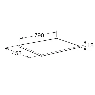 Столешница под раковину Roca Ona A857618514 80 см, галечный матовый 5