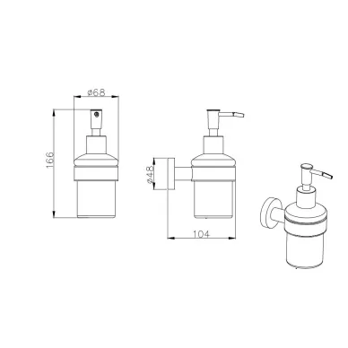 Дозатор для жидкого мыла Aquatek Вега AQ4005MB черный матовый 1