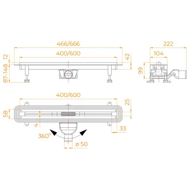 Душевой лоток RGW SDR-56 79215640-01 40 см, хром 6