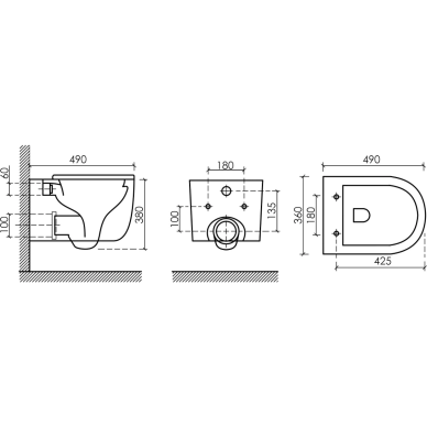 Инсталляция Ceramicanova Balance CN4006_121001CH с унитазом Ulma Rimless, кнопка хром 5