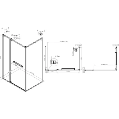 Душевой уголок Vincea Tesi VSRW-7TS9012CL 120х90х195 см, профиль хром/стекло прозрачное 6