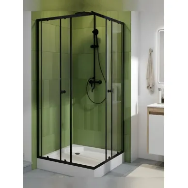 Душевой уголок Teymi Lina T00604 90x90, с поддоном, чёрный/стекло прозрачное 5