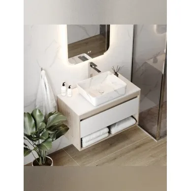 Раковина накладная Teymi Helmi T50281 48x37, мрамор белый 5