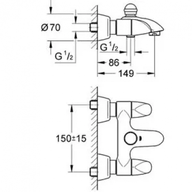 Смеситель для ванны Grohe Aria (25081000) 1