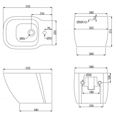 Биде подвесное BelBagno Aldina (BB114BH) 3