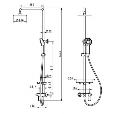 Душевая система Orans (OLS-7551) 9