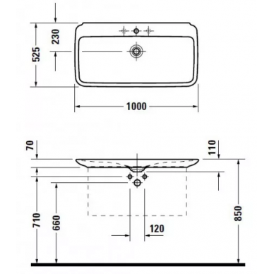 Раковина накладная Duravit PuraVida (037110) (100 см) 1