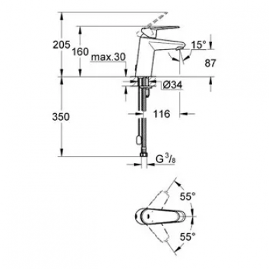 Смеситель для раковины Grohe Eurodisc Cosmopolitan (33178002) 1