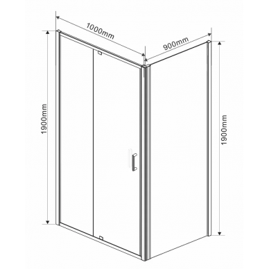 Душевой уголок Vincea Intra (VSR-1I901090CL) 100x90х190 см, профиль хром/стекло прозрачное 5