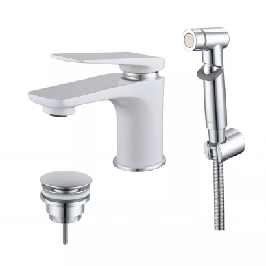 Смеситель для раковины Lemark Allegro (LM5916CW) с донным клапаном и гигиеническим душем 0