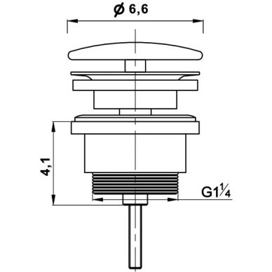Донный клапан для раковины Vincea (DBS-216) 0