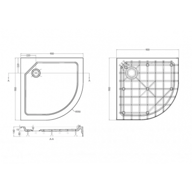 Душевой поддон Cezares Tray (TRAY-SMC-R-90-550-150-W) 90x90 см 1