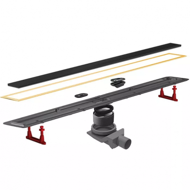 Душевой лоток Pestan Confluo Premium Black Glass Line 550 Gold (13100115) 7