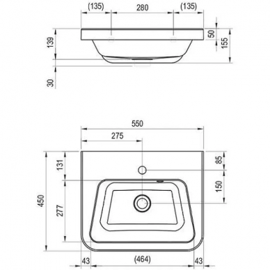 Раковина Ravak 10° 55 (XJI01155000) белая 6