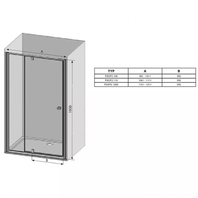 Душевая дверь Ravak Pivot  PDOP2-110 (03GD0C00Z1) профиль хром/стекло Transparent 8