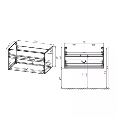 Тумба для ванной Vincea Chiara 800 (VMC-2C800GS) (79.2 см) (g.stone) 5