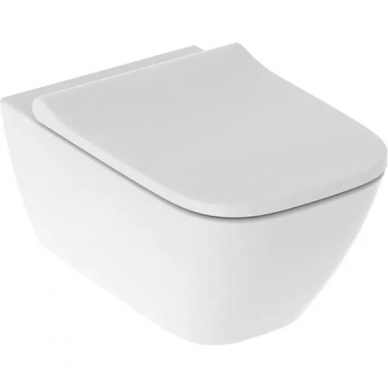 Чаша подвесного унитаза Geberit Smyle Square Rimfree (500.683.00.2), закрытая форма, микролифт 10