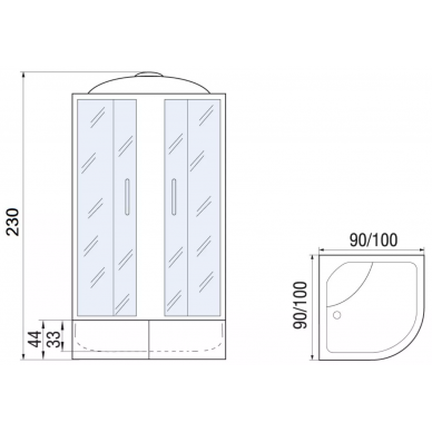Душевая кабина Мономах XL 90/44 С МЗ (90х90х230) 6