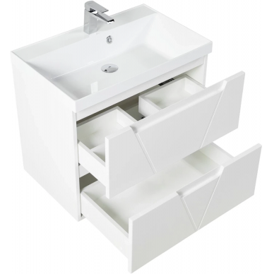 Тумба для ванной Belbagno Vittoria (VITTORIA-700-2C-SO-BO-P) подвесная (70 см) (Bianco Opaco) 2