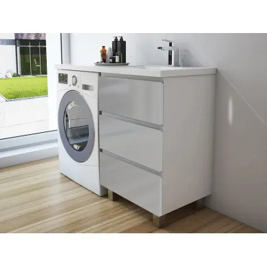 Тумба с раковиной Эстет Dallas Luxe 130 R (ФР-00002271) (правая) 3 ящика, белая 5