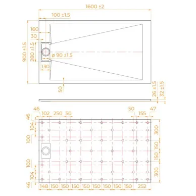Поддон для душа RGW TUS-169W (553702916-01) (160х90) белый 5