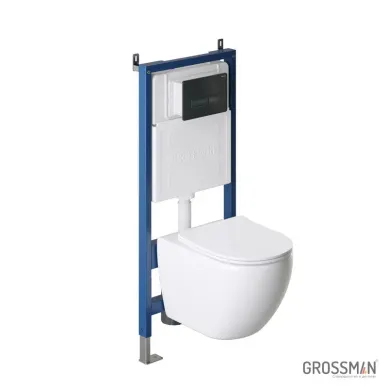 Инсталляция для подвесного унитаза Grossman 900.K31.01.000+клавиша 700.K31.03.210.210+унитаз GR-4411S 10