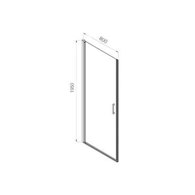 Душевая дверь Vincea Alpha VDP-3AL800CLGM 80x195 см, профиль вороненная сталь/стекло прозрачное 5