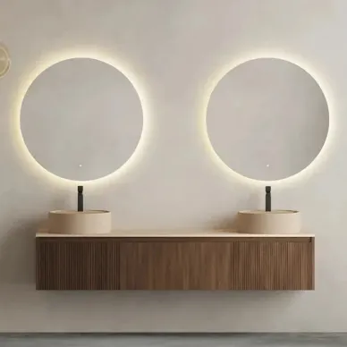 Salini Зеркало для ванны OMBRA 60х2.5см., круглое, с LED подсветкой, влагостойкое AGC Сrystalvision, сенс. выкл., крепления, обогрев, антизапот. 27M0360BH 5