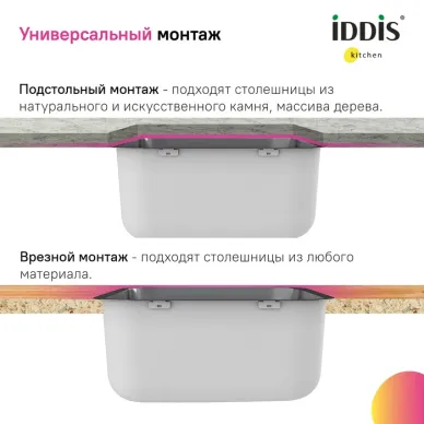 Мойка кухонная Iddis Mate MAT53GMi77 графит 7