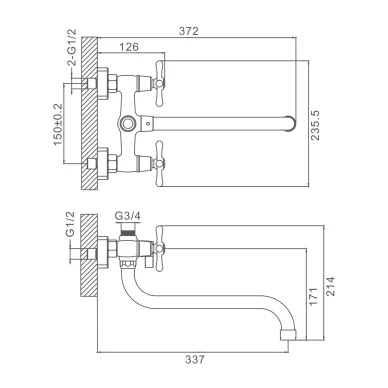 Смеситель для ванны Prohanss P10 P10.22 хром 1