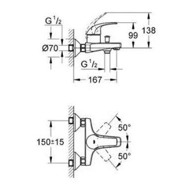 Комплект для ванны Grohe BauCurve (122251) 3 в 1 3