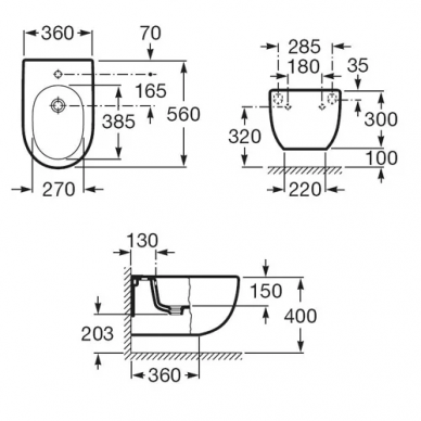 Биде подвесное Roca Meridian-N (357245000) 1