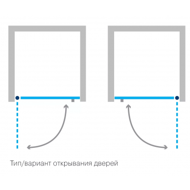 Душевая дверь Koller Pool Aqua Line (NS90G) 90х190 стекло рифленое 5